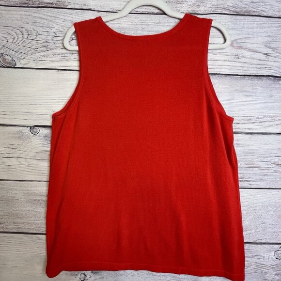 Chicos Women’s Sweater And Cardigan Set Size 16/ XL Burnt Orange Sleeveless - Picture 5 of 16